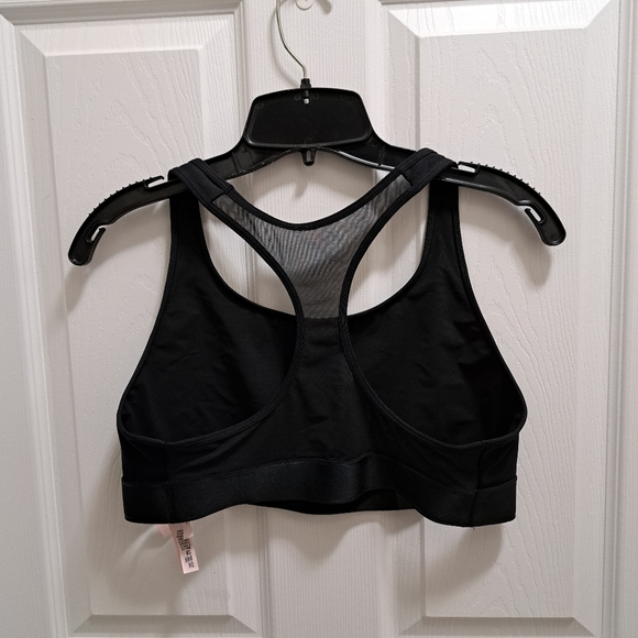 Victoria's Secret Black Sports Bra Women's Size Large Mesh Stretch Active - Picture 10 of 11